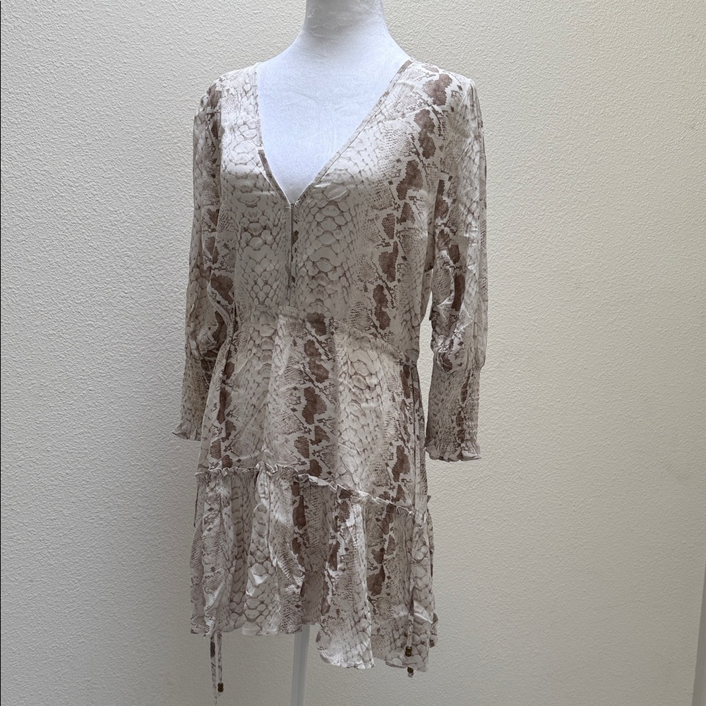 Kivari Beige Snake Print Dress
